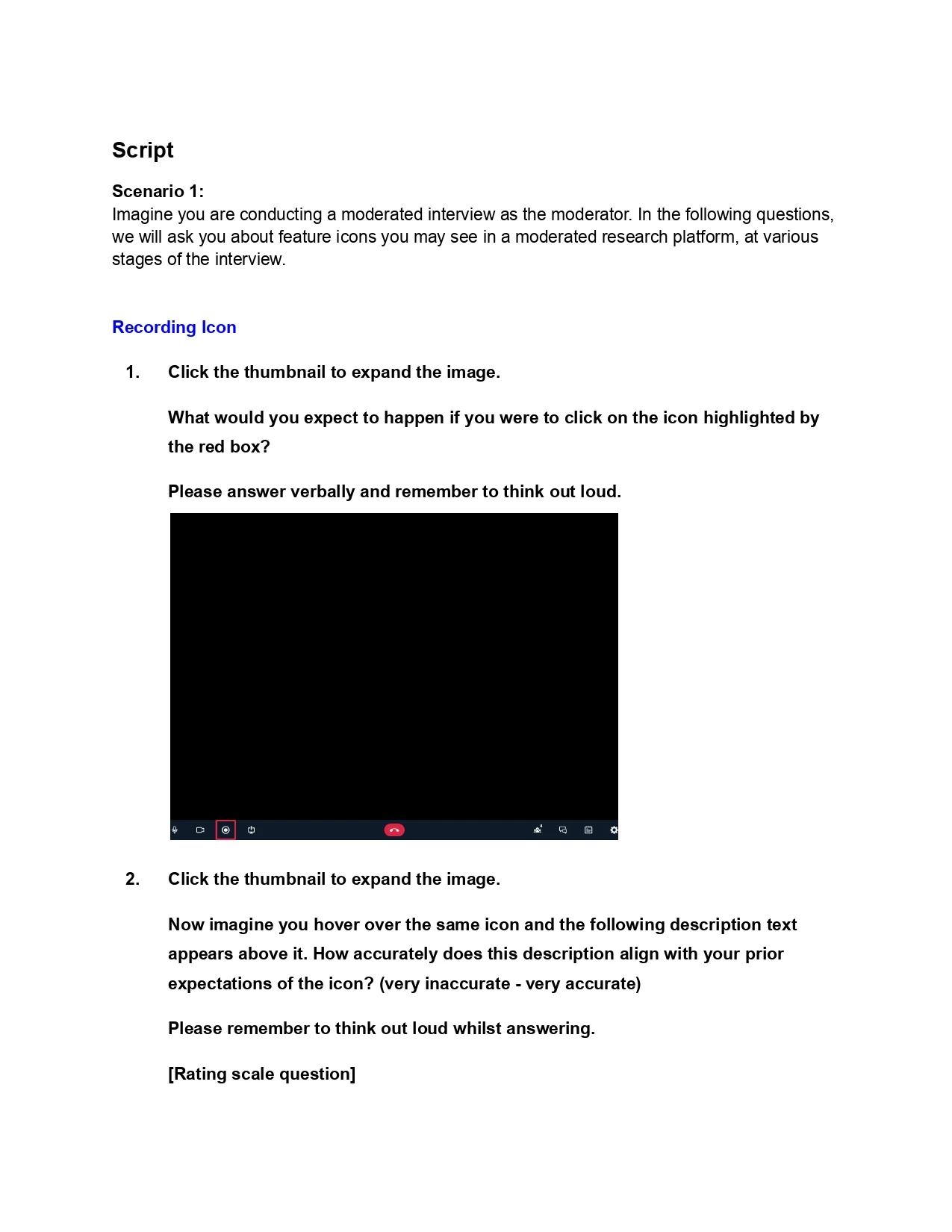 UX research script — page 2 of 10