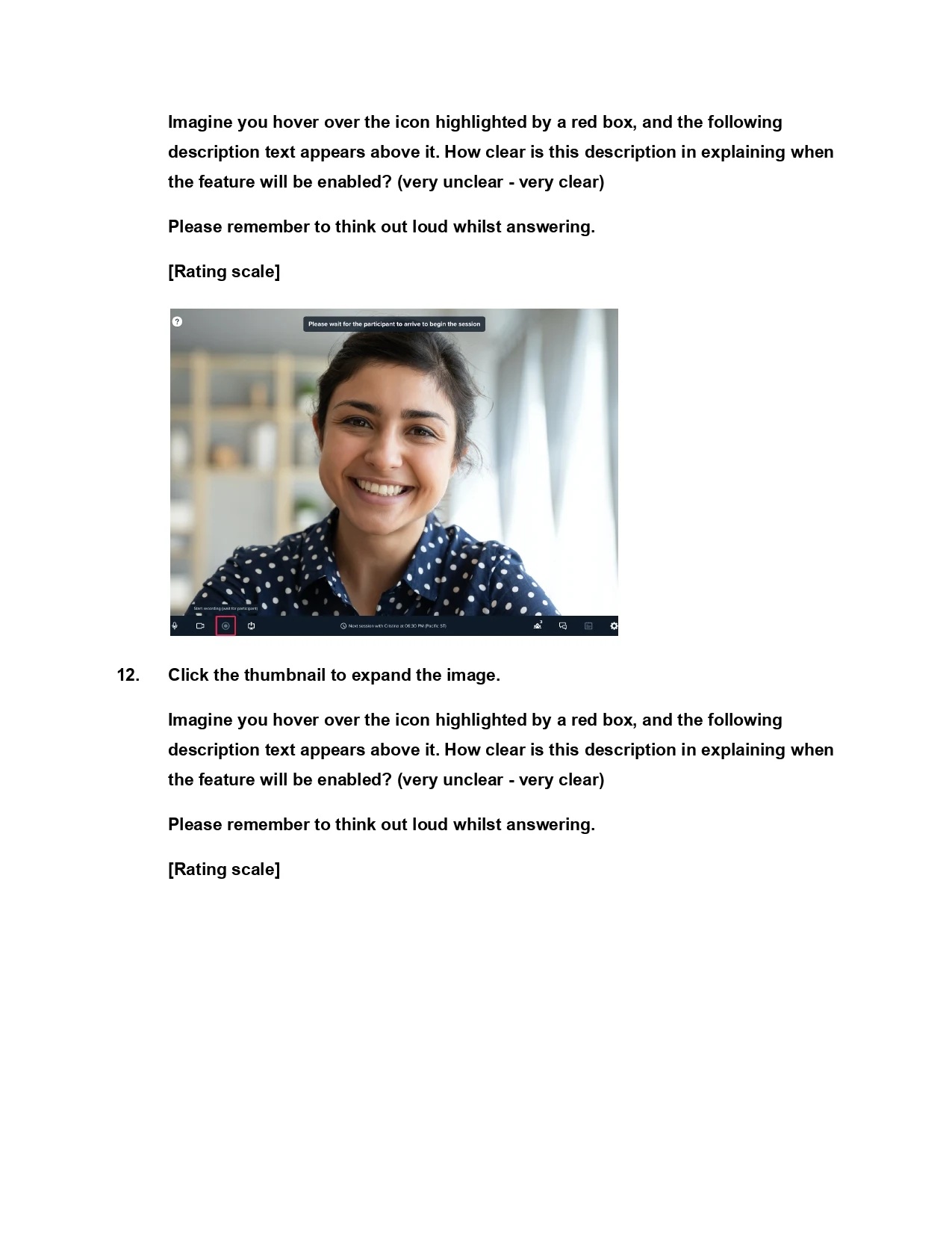 UX research script — page 9 of 10