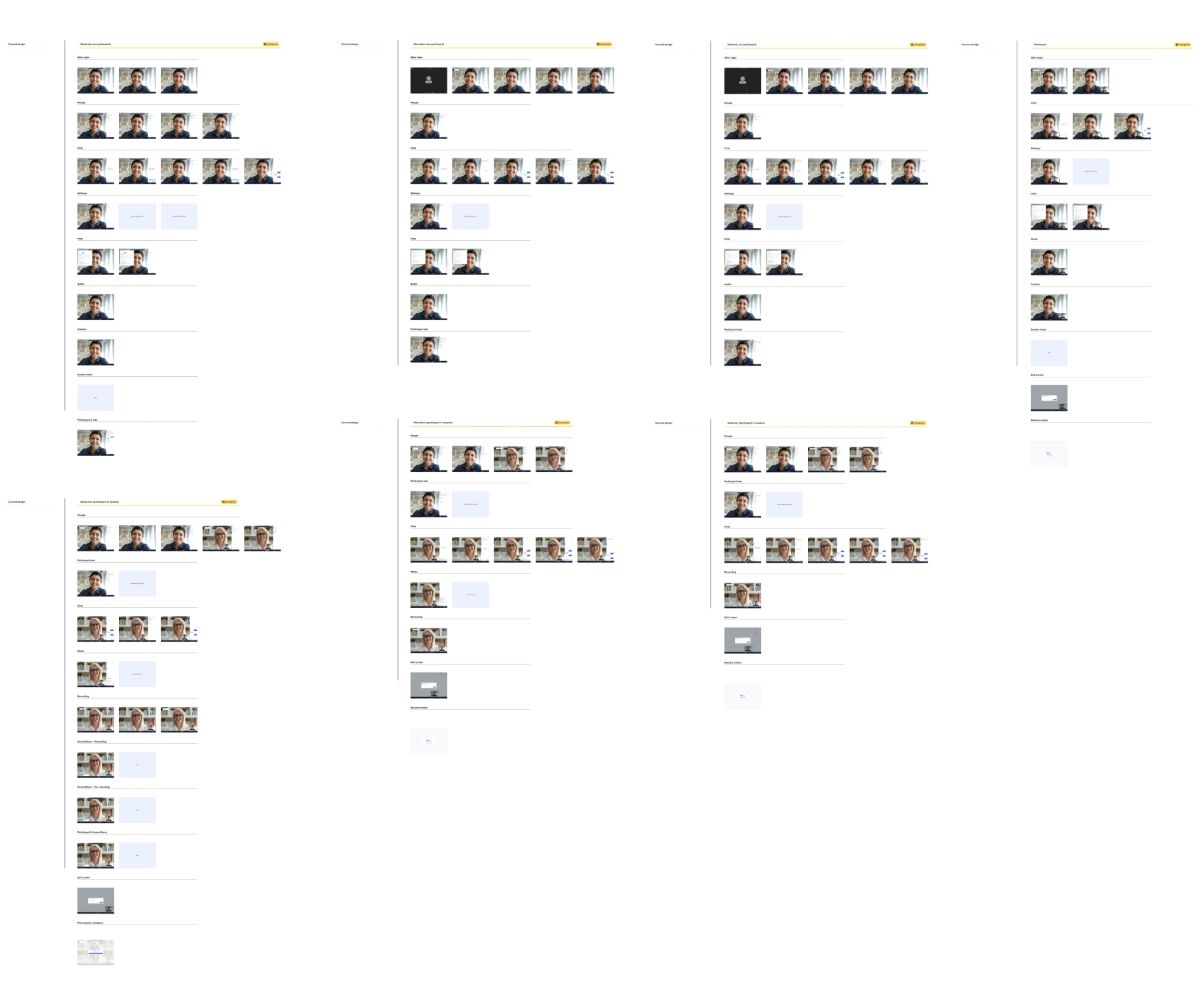 Role-based menu and sidebar explorations