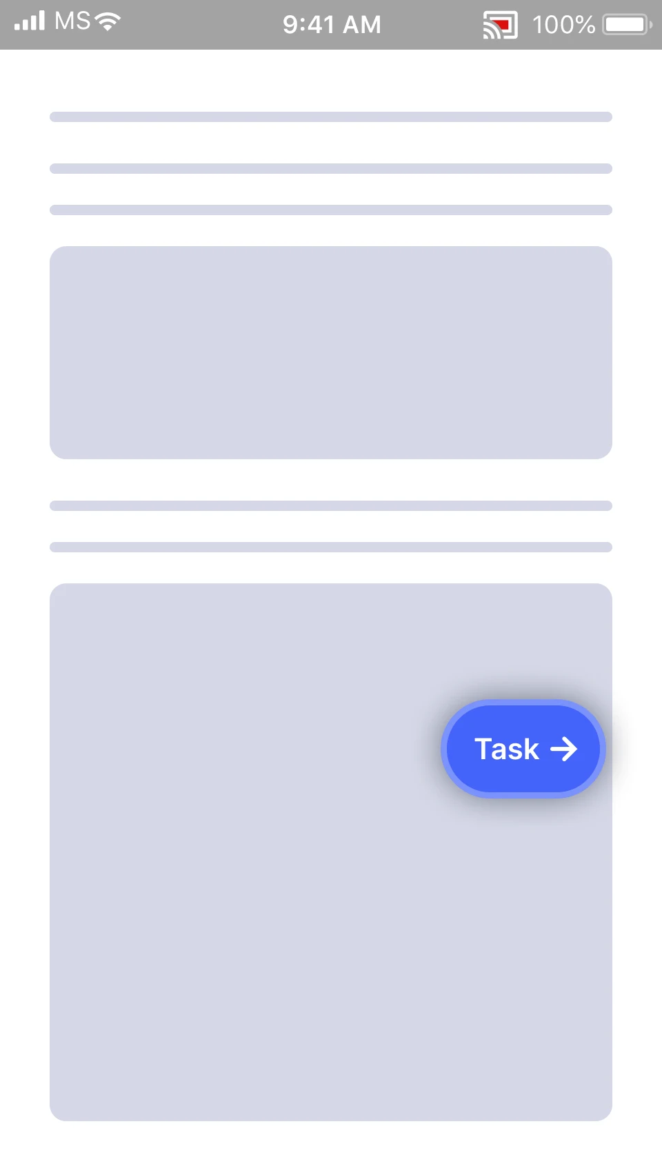 New floating button shown in context on a mobile screen