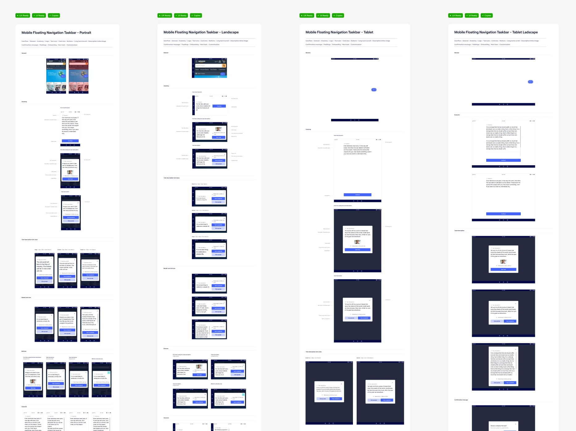 Responsive design across horizontal and tablet
