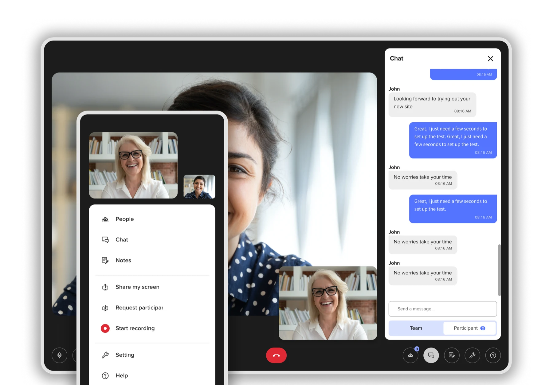 Live Conversation redesign shown on desktop and mobile